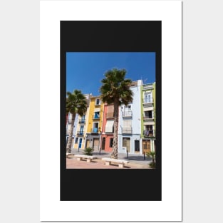 Spanish colored houses. Posters and Art